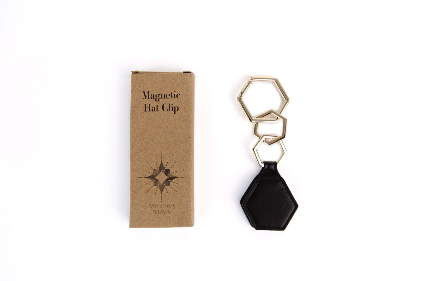 Leather Magnetic Hat Clip - Hexagon