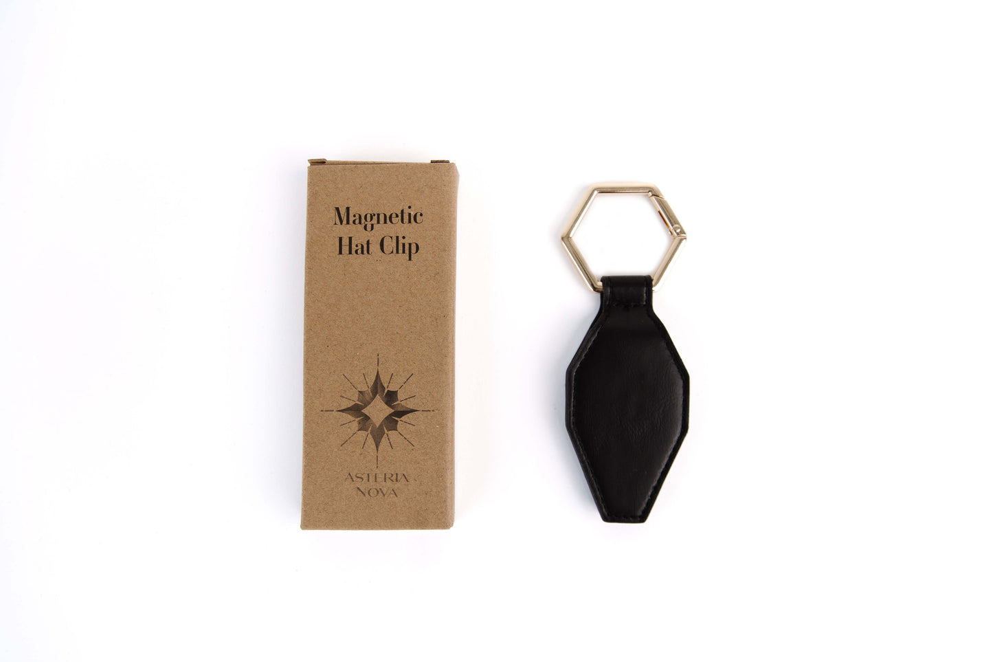 Leather Magnetic Hat Clip - Stretched Hexagon