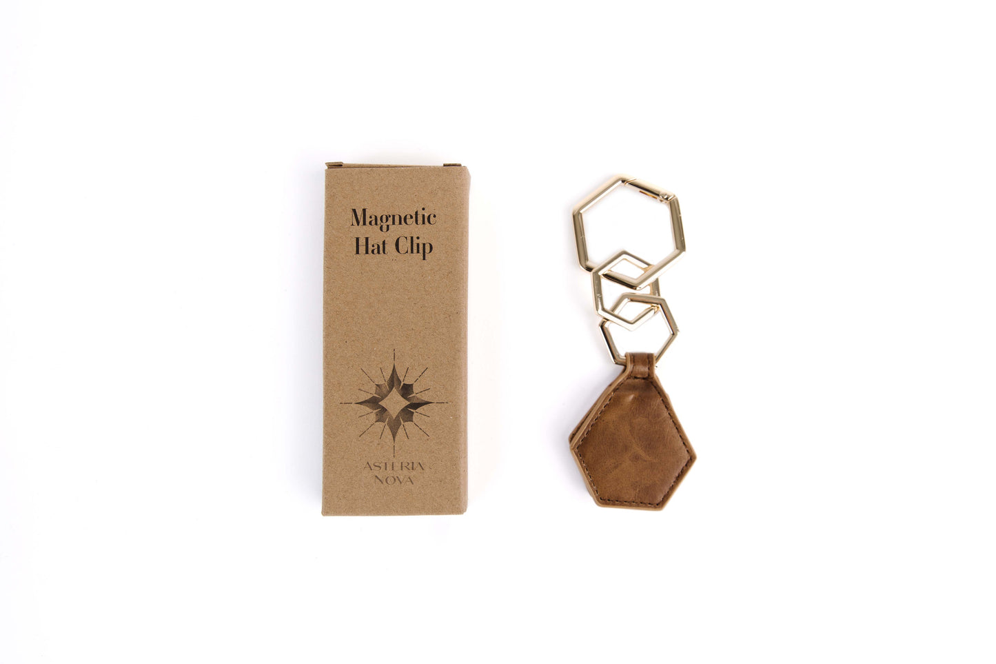 Leather Magnetic Hat Clip - Hexagon