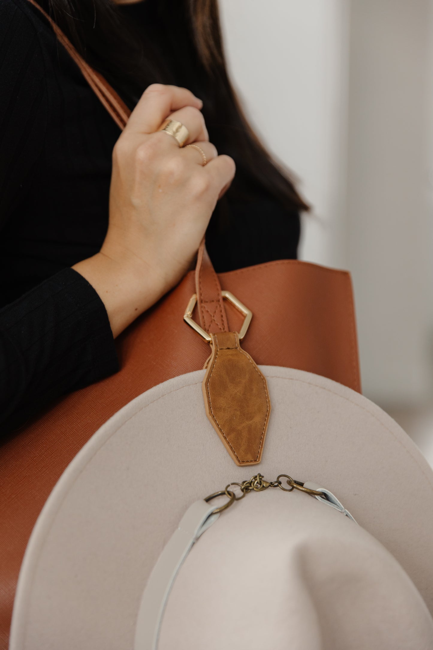 Leather Magnetic Hat Clip - Stretched Hexagon