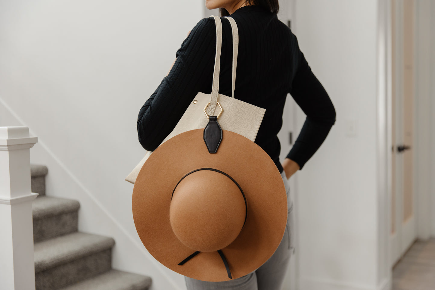 Leather Magnetic Hat Clip - Stretched Hexagon